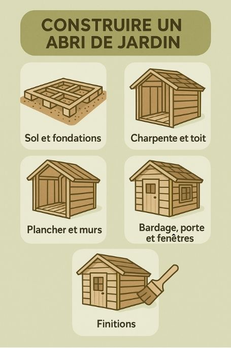 les etapes pour construire un abri de jardin