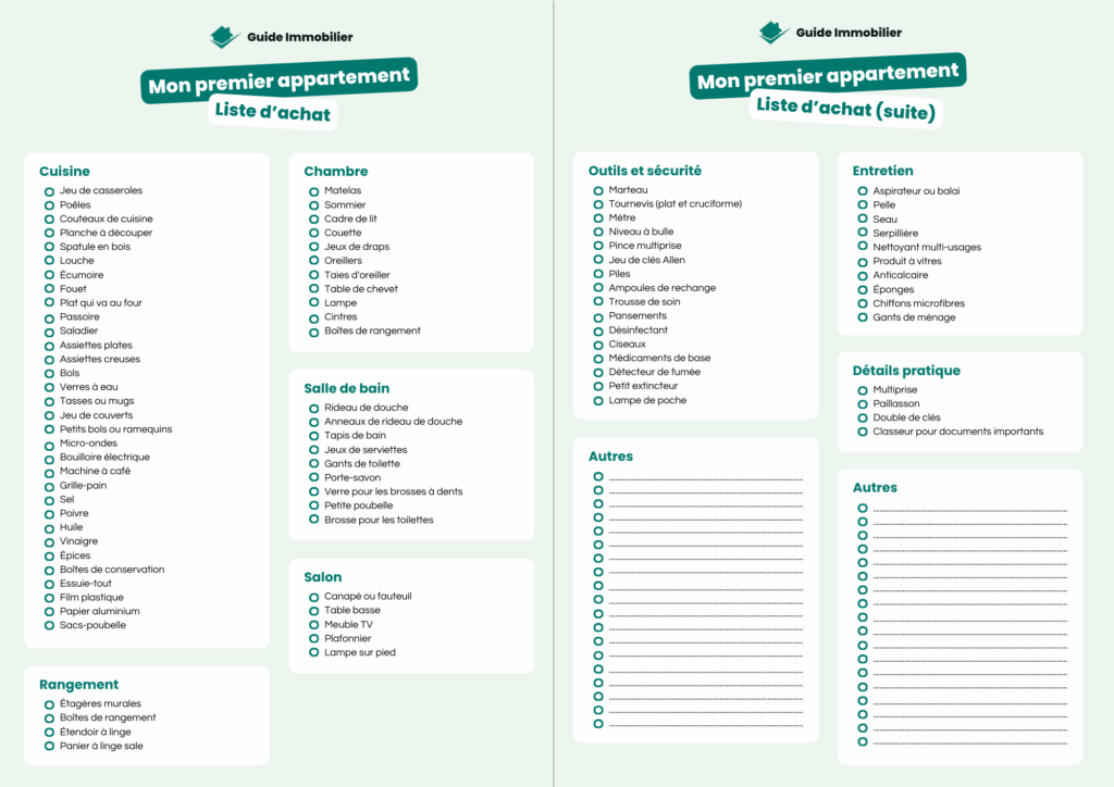 aperçu checklist premier appartement guide immobilier
